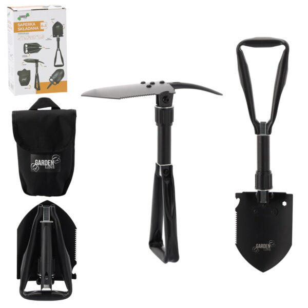 Lopata pliabilă multifuncțională 6 în 1, 19,5/46,5 cm | Garden Line este o unealtă extrem de practică pe care fiecare aventurier, drumeț sau grădinar o va aprecia.