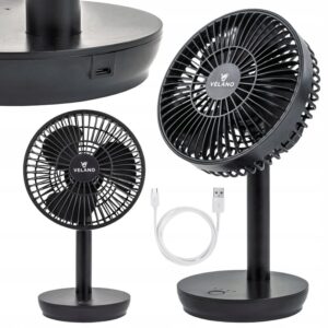 Ventilatorul de birou VELWEBS0009, negru | Velano oferă răcoare cu trei viteze, oscilație și un design compact, ideal pentru utilizarea zilnică.