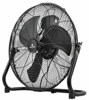 Ventilator de podea VELWEP0015, 125W, negru | Velano oferă performanțe ridicate pentru răcirea eficientă a spațiilor mai mari, cum ar fi depozitele sau halele de producție.