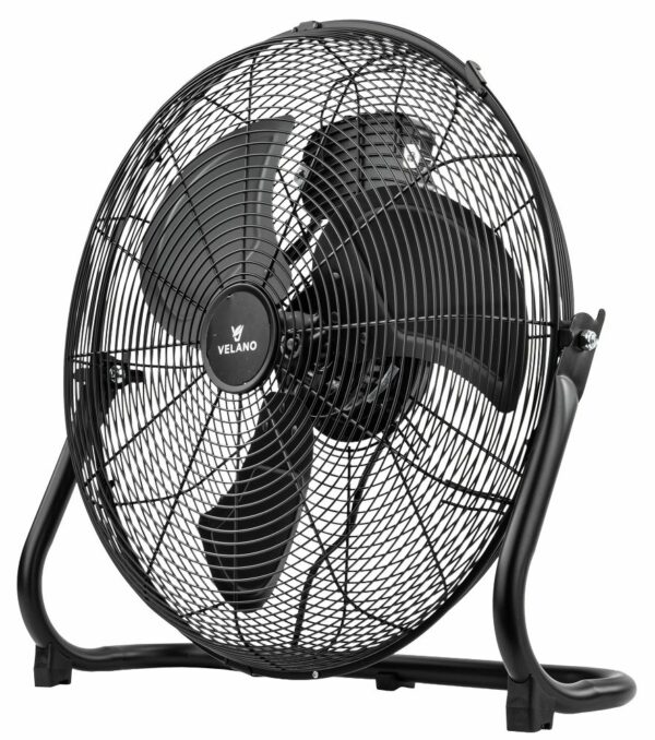 Ventilator de podea VELWEP0015, 125W, negru | Velano oferă performanțe ridicate pentru răcirea eficientă a spațiilor mai mari, cum ar fi depozitele sau halele de producție.