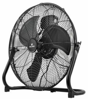 Ventilatorul de podea VELWEP0016, 100W, negru | Velano oferă performanțe ridicate pentru răcirea eficientă a spațiilor mai mari, cum ar fi depozitele sau halele de producție.