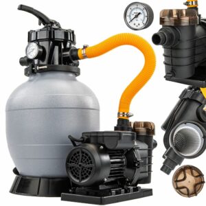 Filtrarea cu nisip pentru piscine, 550W | PM-PPDB-550J, datorită performanței sale puternice și utilizării ușoare, va asigura apă curată în piscina dumneavoastră pe tot parcursul verii.