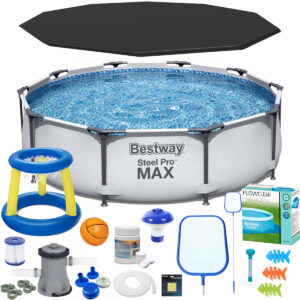Piscină cadru 15 în 1, 305 × 76 cm | Bestway într-un set practic oferă asamblare rapidă, construcție solidă și accesorii complete pentru înot confortabil vara.
