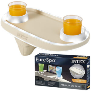 Suport băuturi piscină, LED, bej | INTEX este un accesoriu pentru piscine și căzi cu hidromasaj care oferă spațiu de depozitare și două locuri pentru băuturi.