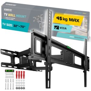Suportul TV 32-70″, 45kg | Humberg susține televizorul ferm și sigur, permițând în același timp o înclinare și o rotire confortabile.