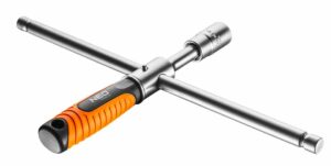 Cheie pentru roți, pliabilă, 17x19mm | NEO TOOLS este o unealtă de înaltă calitate care va face întreținerea roților vehiculului dumneavoastră mai ușoară și mai rapidă.