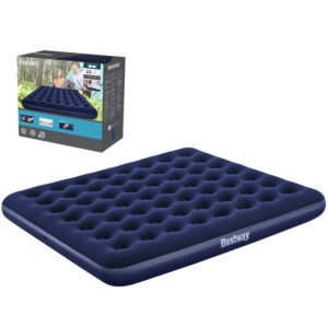 Saltea gonflabilă, 203x183x22cm, albastră | Bestway este un pat spațios și confortabil pentru două persoane, ideal pentru utilizare acasă și în camping.