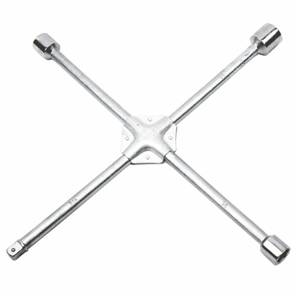 Cheie cruciformă pentru roți, 17x19x22mm, 1/2” | TOPEX este destinată schimbării confortabile a roților autoturismelor, fiind echipată cu mai multe dimensiuni de capete.