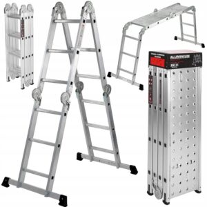 Scara pliabilă din lut cu platformă, 4×4, 460cm | KD4071 oferă o soluție stabilă și flexibilă pentru diverse lucrări de interior și exterior.