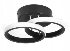 Aplicația de tavan, rotundă, neagră, 18W | alb neutru, luminează în mod fiabil interiorul, fără a orbi, și este potrivită pentru spații moderne și minimaliste.
