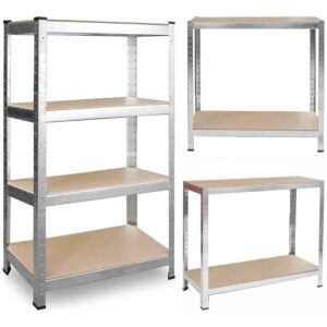 Raft metalic de depozitare, 180x90x40cm, 600kg | Plonos oferă spațiu practic pentru depozitarea diverselor obiecte, potrivit pentru atelier, garaj și casă.