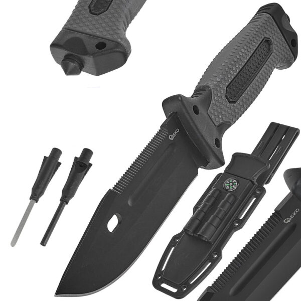 Cuțit tactic BLACK SURVIVAL SERIES, 275/135mm | GEKO