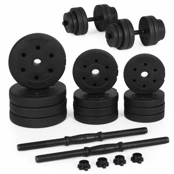 Setul de gantere reglabile | 2x10kg oferă o opțiune practică de ajustare a încărcăturii după cum este necesar și este ideal pentru exerciții acasă și antrenament de forță.
