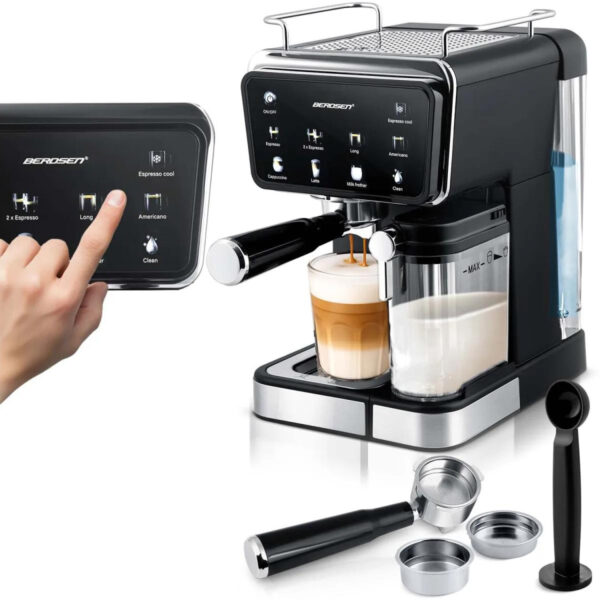 Cafetiera cu pârghie BD-773, 20bar, neagră | Berdsen