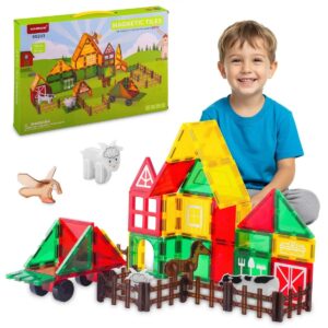 Set de construcție magnetic RK-781, 76 buc, fermă | Ricokids