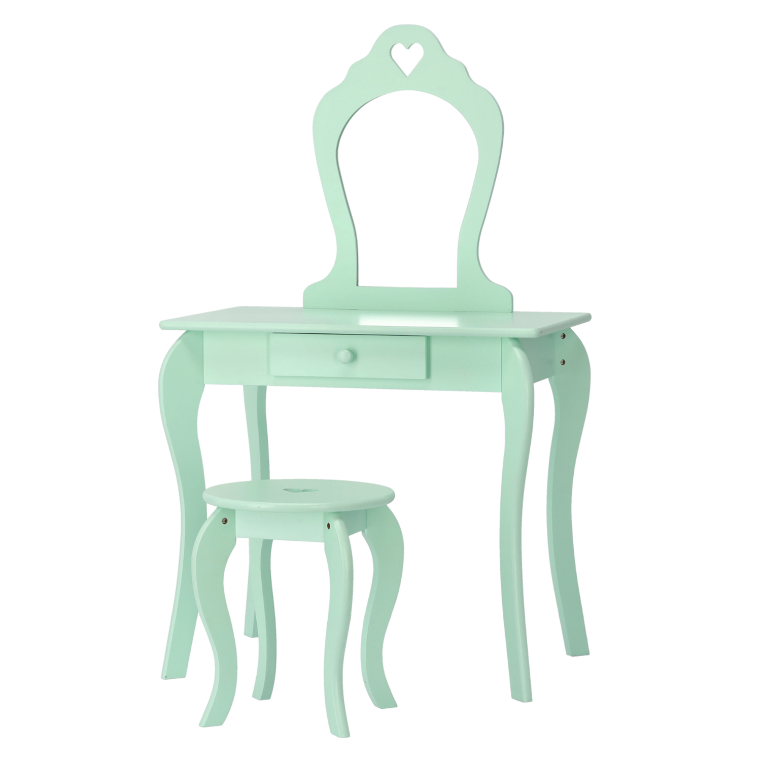 Masă de toaletă pentru copii cu oglindă | verde Masă de toaletă pentru copii cu oglindă | verde