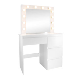 Masă de toaletă PRO HOLLYWOOD cu LED | albă