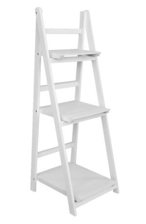 Raft din lemn cu 3 rafturi, 42x39x109cm | alb
