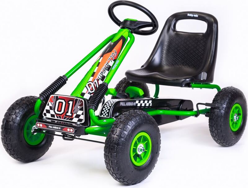 Kart pentru copii cu frână de mână, verde, 30 kg | COSTWAY Kart pentru copii cu frână de mână, verde, 30 kg | COSTWAY