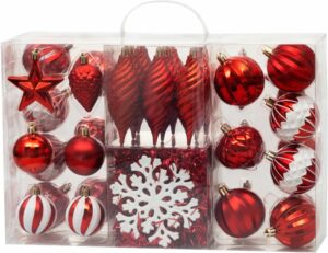 Decorațiuni de Crăciun, 39 buc, roșu-alb | MagicHome
