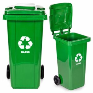 Coș de gunoi din sticlă, 120L | verde
