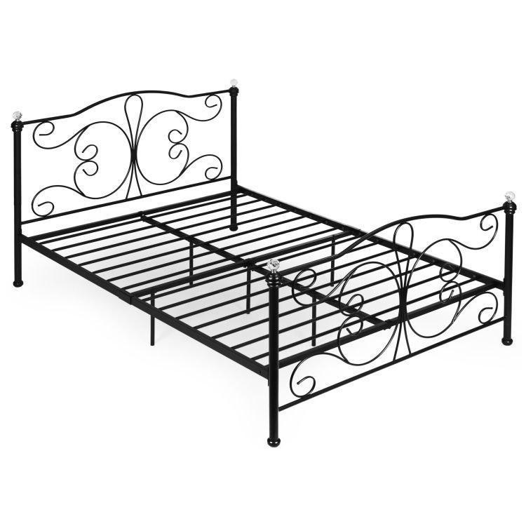 Pat metalic, 140x200, cadru negru | ModernHome Pat metalic, 140x200, cadru negru | ModernHome