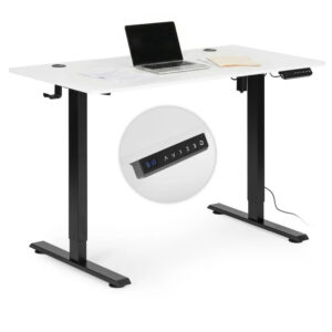 Birou reglabil electric, 120x60cm, alb-negru | ModernHome