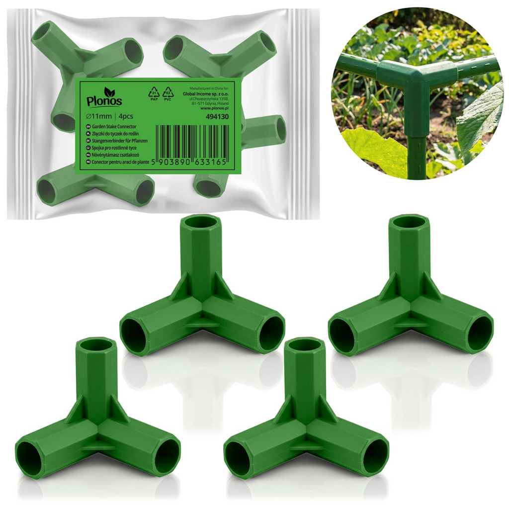 Conectori pentru tije de susținere PL-941, Tip 3, 4 buc, 11mm, Verde | Plonos Conectori pentru tije de susținere PL-941, Tip 3, 4 buc, 11mm, Verde | Plonos